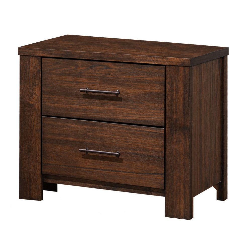 King Bedroom Set, Storage Design, Brown, 4pc w 2 Nightstands, Dresser