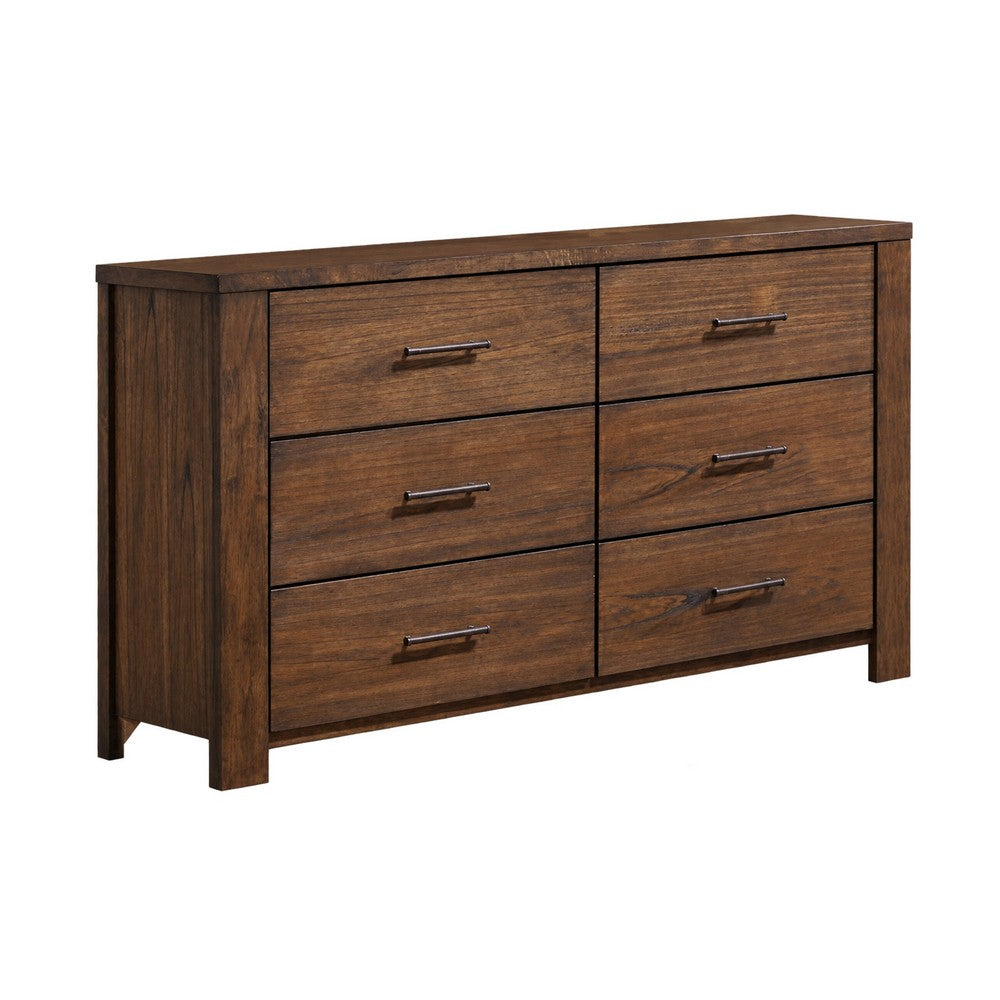 King Bedroom Set, Storage Design, Brown, 4pc w 2 Nightstands, Dresser