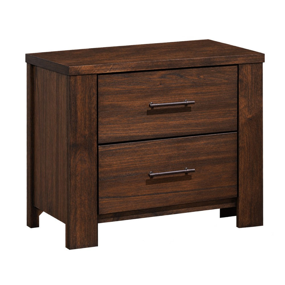 King Bedroom Set, Storage Design, Brown, 4pc w 2 Nightstands, Dresser
