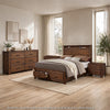 King Bedroom Set, Storage Design, Brown, 4pc w 2 Nightstands, Dresser