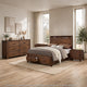 King Bedroom Set, Storage Design, Brown, 4pc w 2 Nightstands, Dresser