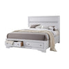 King Bedroom Set, White, 5pc w 2 Nightstands, Dresser, Mirror