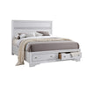 King Bedroom Set, White, 5pc w 2 Nightstands, Dresser, Mirror