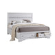 King Bedroom Set, White, 5pc w 2 Nightstands, Dresser, Mirror