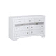 King Bedroom Set, White, 5pc w 2 Nightstands, Dresser, Mirror