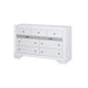 King Bedroom Set, White, 5pc w 2 Nightstands, Dresser, Mirror
