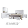 King Bedroom Set, White, 5pc w 2 Nightstands, Dresser, Mirror
