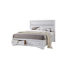King Bedroom Set, White, 5pc w 2 Nightstands, Dresser, Chest