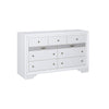 King Bedroom Set, White, 5pc w 2 Nightstands, Dresser, Chest