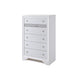 King Bedroom Set, White, 5pc w 2 Nightstands, Dresser, Chest