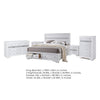 King Bedroom Set, White, 5pc w 2 Nightstands, Dresser, Chest