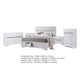King Bedroom Set, White, 5pc w 2 Nightstands, Dresser, Chest