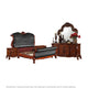 Queen Bedroom Set, Black Brown, 5pc w 2 Nightstands, Dresser, Mirror