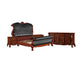 Queen Bedroom Set, Sleigh Design, Black Brown, 4pc w 2 Nightstands, Dresser