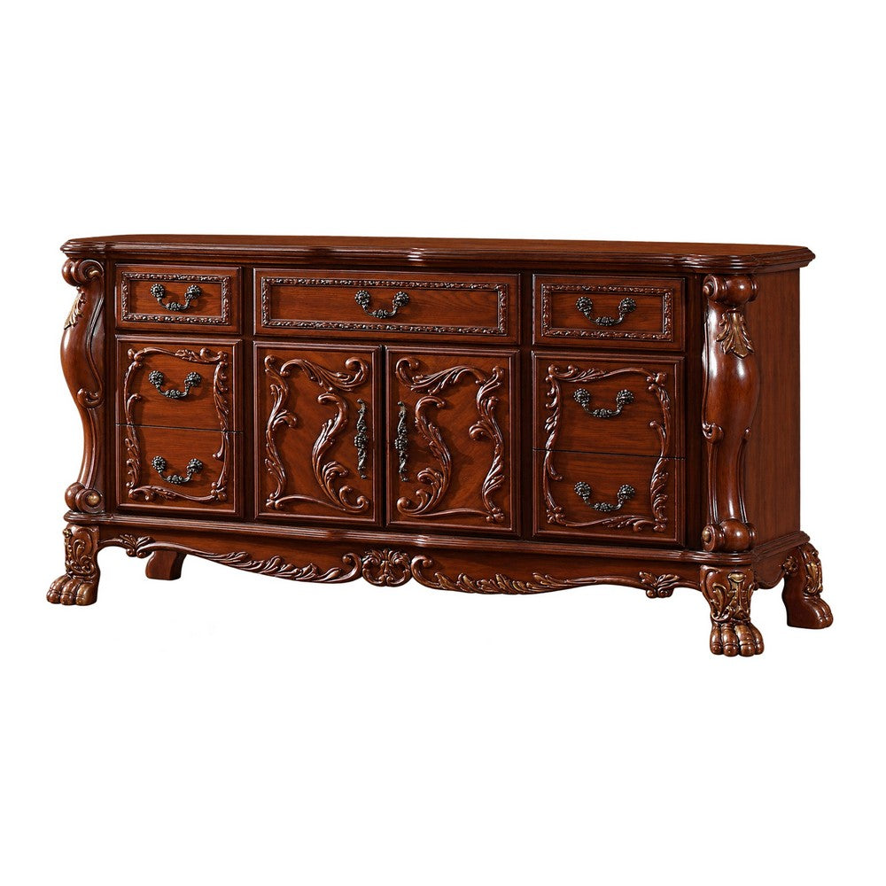 Queen Bedroom Set, Sleigh Design, Black Brown, 4pc w 2 Nightstands, Dresser