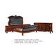 Queen Bedroom Set, Sleigh Design, Black Brown, 4pc w 2 Nightstands, Dresser