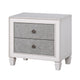 King Bedroom Set, Gray White, 5pc w 2 Nightstands, Dresser, Mirror