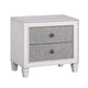 King Bedroom Set, Gray White, 5pc w 2 Nightstands, Dresser, Mirror