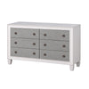 King Bedroom Set, Gray White, 5pc w 2 Nightstands, Dresser, Mirror