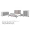 King Bedroom Set, Gray White, 5pc w 2 Nightstands, Dresser, Chest