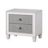 King Bedroom Set, Upholstered Design, Gray White, 4pc w 2 Nightstands, Dresser