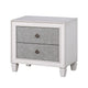 King Bedroom Set, Upholstered Design, Gray White, 4pc w 2 Nightstands, Dresser