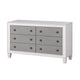 King Bedroom Set, Upholstered Design, Gray White, 4pc w 2 Nightstands, Dresser