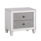 King Bedroom Set, Upholstered Design, Gray White, 4pc w 2 Nightstands, Dresser