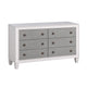 King Bedroom Set, Upholstered Design, Gray White, 4pc w 2 Nightstands, Dresser