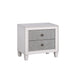 King Bedroom Set, Upholstered Design, Gray White, 3pc w 2 Nightstands