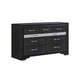 Queen Bedroom Set, Black Gray, 5pc w 2 Nightstands, Dresser, Mirror