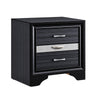 Queen Bedroom Set, Black Gray, 5pc w 2 Nightstands, Dresser, Mirror