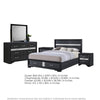 Queen Bedroom Set, Black Gray, 5pc w 2 Nightstands, Dresser, Mirror