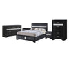 Queen Bedroom Set, Black Gray, 5pc w 2 Nightstands, Dresser, Chest
