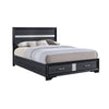 Queen Bedroom Set, Black Gray, 5pc w 2 Nightstands, Dresser, Chest