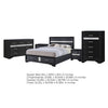 Queen Bedroom Set, Black Gray, 5pc w 2 Nightstands, Dresser, Chest