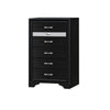 Queen Bedroom Set, Black Gray, 4pc w Nightstand, Dresser, Chest