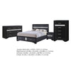Queen Bedroom Set, Black Gray, 4pc w Nightstand, Dresser, Chest