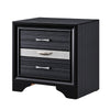 Queen Bedroom Set, Black Gray, 4pc w 2 Nightstands, Dresser