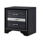 Queen Bedroom Set, Black Gray, 4pc w 2 Nightstands, Dresser