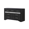 Queen Bedroom Set, Black Gray, 4pc w 2 Nightstands, Dresser