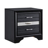 Queen Bedroom Set, Black Gray, 4pc w 2 Nightstands, Dresser