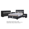 Queen Bedroom Set, Black Gray, 4pc w 2 Nightstands, Dresser