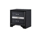 Queen Bedroom Set, Storage Panel Design, Black Gray, 3pc w 2 Nightstands