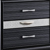 Queen Bedroom Set, Storage Panel Design, Black Gray, 3pc w 2 Nightstands