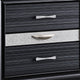 Queen Bedroom Set, Storage Panel Design, Black Gray, 3pc w 2 Nightstands