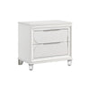 Queen Bedroom Set, Pearl White Silver, 5pc w 2 Nightstands, Dresser
