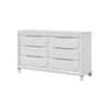 Queen Bedroom Set, Pearl White Silver, 5pc w 2 Nightstands, Dresser