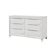 Queen Bedroom Set, Pearl White Silver, 5pc w 2 Nightstands, Dresser
