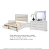 Queen Bedroom Set, Pearl White Silver, 5pc w 2 Nightstands, Dresser